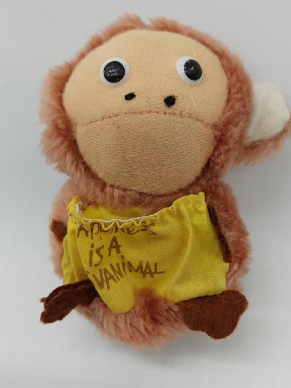 Happiness is a Jovan Jovanimal 4" Plush Monkey Promo Vintage Crushed Nut Shell